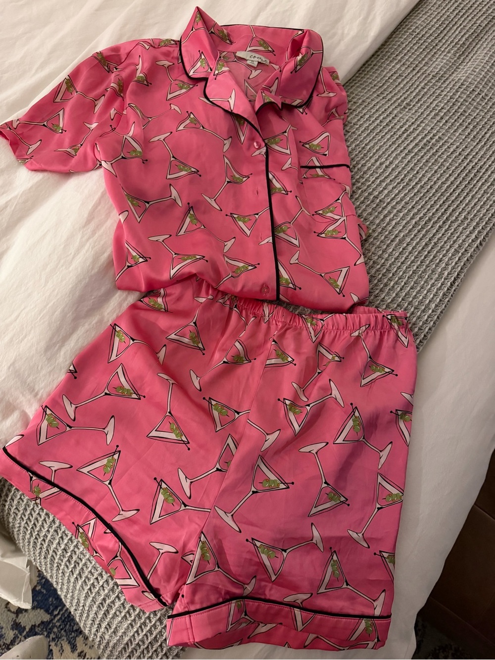 Women's Pink Martini-Print Short Pajama Set
